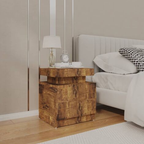 Vidaxl – Table de chevet chêne fumé 45x35x52 cm – Bois d'ingénierie – Grand espace de rangement – Facile à nettoyer