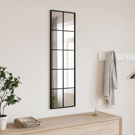 Miroir mural noir 30x100 cm rectangulaire fer vidaXL