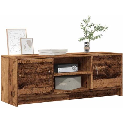 Meuble TV vieux bois 102x30x37,5 cm bois d'ingénierie vidaXL