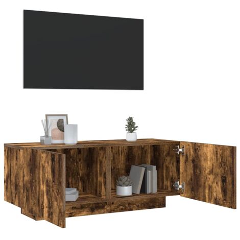 vidaXL TV Cabinet Smoked Oak 100x35x40 cm Engineered Wood