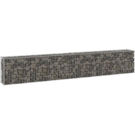 Vidaxl – Mur en gabion avec couvercles – Acier galvanisé – Dimensions 300x30x50 cm – Grande capacité de charge pour murs de soutènement