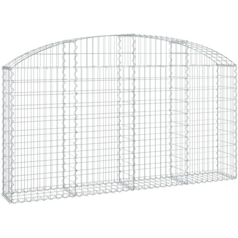 Panier de gabions arqué 200x30x100/120 cm Fer galvanisé vidaXL