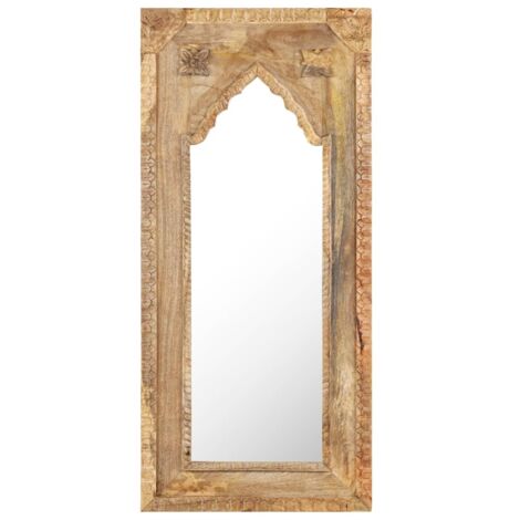 Vidaxl – Miroir sur pied en bois de manguier massif 50x3x110 cm – Finition naturelle – Pour salle de bain, chambre ou salon