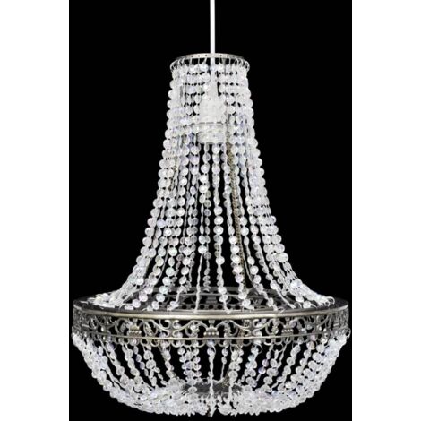 Vidaxl – Lustre suspendu en cristal 36,5 x 46 cm – Acier et plastique – Compatible ampoule E27 jusqu'à 40W – Câble inclus 1,2 m