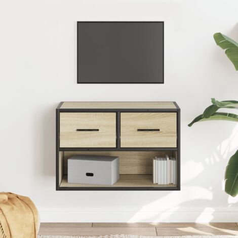 Meuble TV chêne sonoma 60x31x39,5 cm bois d'ingénierie et métal vidaXL (1/5)