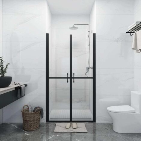 Vidaxl – Porte de douche ESG transparent 93-96 cm x 190 cm – Verre de sécurité 5 mm – Aluminium – Installation facile avec matériel inclus
