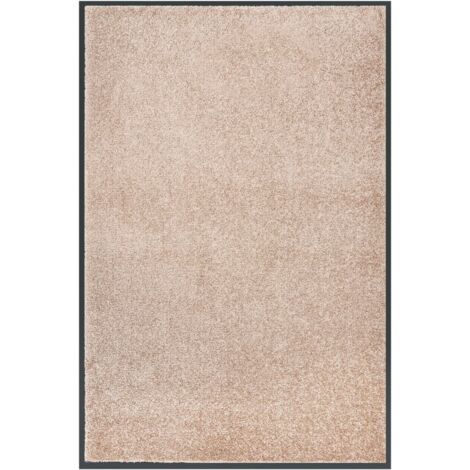 Vidaxl – Paillasson beige 80x120 cm – Surface en velours pour racler saleté – Antidérapant en vinyle – Pour entrées intérieures et extérieures couvertes
