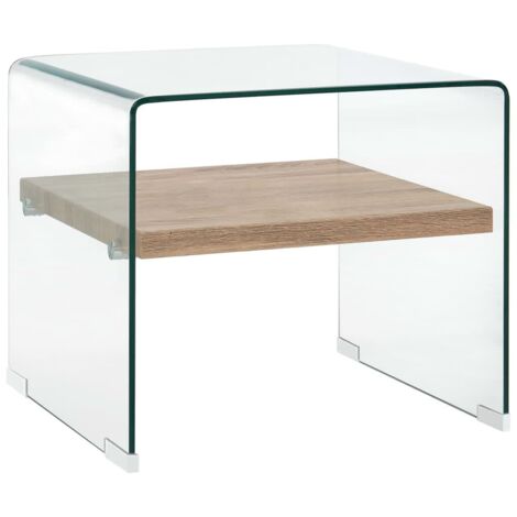 Table basse Clair 50x50x45 cm Verre trempé vidaXL