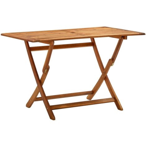 Vidaxl – Table de jardin pliable 120x70x75 cm – Bois d'acacia massif résistant aux intempéries – Finition à l'huile – Conception pliante pour gain de place (1/5)