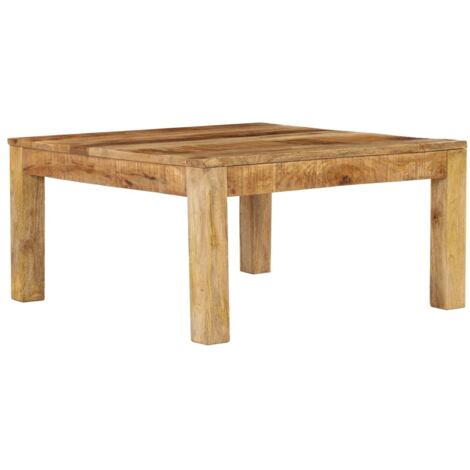 Vidaxl – Table basse fixe 80x80x40 cm en bois de manguier massif – Surface polie et laquée – Style rustique unique pour salon