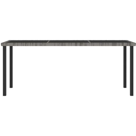 Vidaxl – Table à dîner de jardin en résine tressée – 180x70x73 cm – Verre trempé – Structure en acier enduit de poudre – 6 places (1/5)