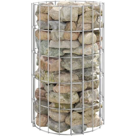Poteau à gabion circulaire Acier galvanisé Ø30x50 cm vidaXL