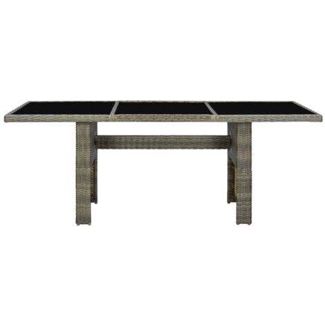 Table de jardin Marron Résine tressée et verre trempé vidaXL (1/6)
