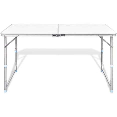 Vidaxl – Table de camping pliable 120x60 cm – Aluminium léger – Hauteur réglable 55/62/70 cm – Capacité 30-50 kg – Poignée de transport