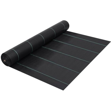 Vidaxl – Toile de paillage noire 1x25 m – Polypropylène 60 g/m² – Stabilisée aux UV – Contrôle des mauvaises herbes