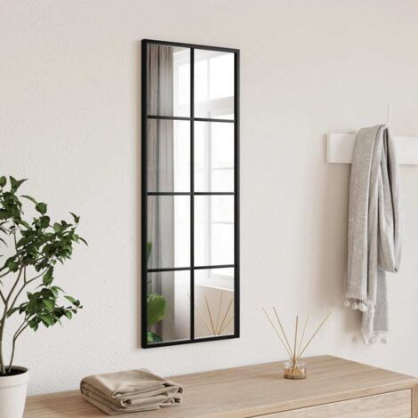 Miroir mural noir 30x80 cm rectangulaire fer vidaXL