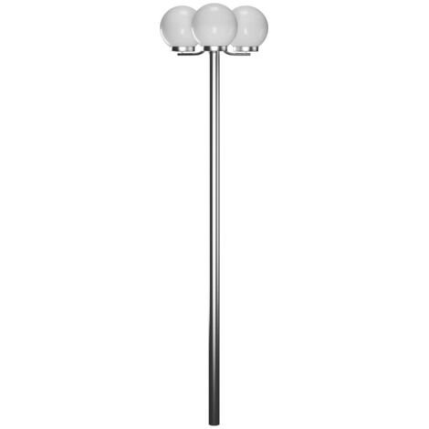 Vidaxl – Lampadaire de jardin 3 lampes 220 cm – Acier inoxydable – Éclairage LED 3000K – Flux lumineux 1200lm – Classe énergétique A+ (1/7)