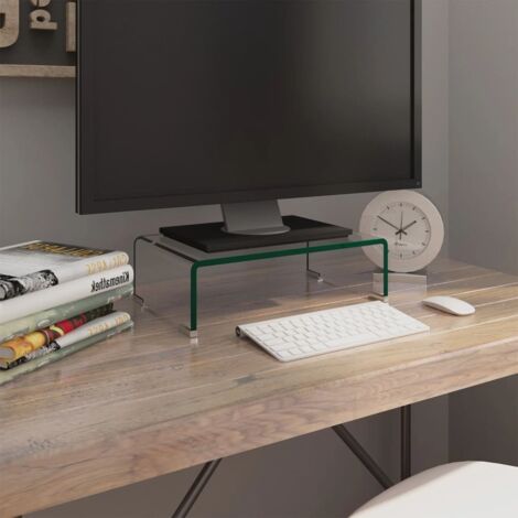 Meuble TV/pour moniteur 40x25x11 cm verre transparent vidaXL