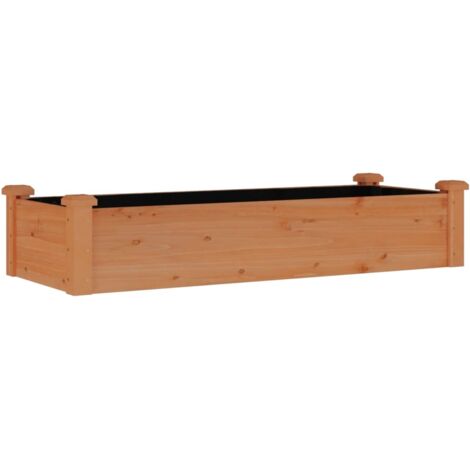 Lit surélevé de jardin doublure 120x45x25 cm bois massif sapin vidaXL