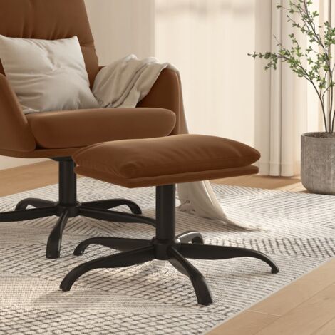 Repose-pied Marron 60x60x36 cm Tissu microfibre vidaXL