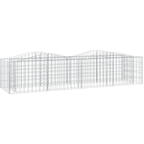 Lit surélevé à gabions arqué 200x50x50 cm Fer galvanisé vidaXL (1/4)
