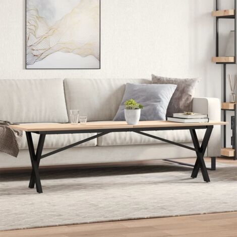Table basse cadre en X 160x40x45 cm bois de pin massif et acier vidaXL
