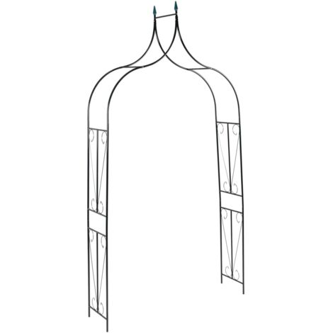 vidaXL Garden Arch Dark Green 142x37x275 cm Iron (1/10)