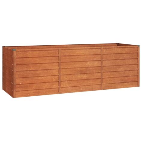 Lit surélevé de jardin rouillé 240x80x77 cm acier corten vidaXL