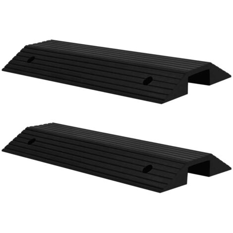 Vidaxl – Rampes de seuil de pont 2 pcs 80x40x8 cm – Caoutchouc antidérapant – Charge maximale 5 tonnes – Pour déambulateurs et fauteuils roulants