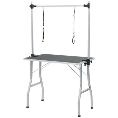 Vidaxl – Table de toilettage ajustable pour chiens et chats – Surface antidérapante – Cadre en fer enduit – Hauteur réglable jusqu'à 160 cm