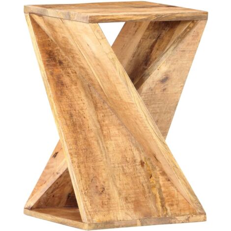 Vidaxl – Table d'appoint en bois de manguier massif 35x35x55 cm – Design torsadé – Finition naturelle – Unique et rustique