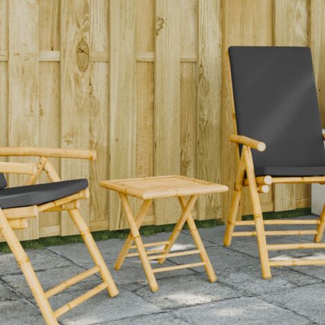 Table de jardin pliable 45x45x45 cm bambou vidaXL (1/6)