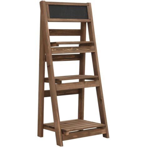 Vidaxl – Support à plantes 3 niveaux en bois de sapin 40x30x90 cm – Tableau noir intégré – Etagère décorative pour intérieur et extérieur (1/6)