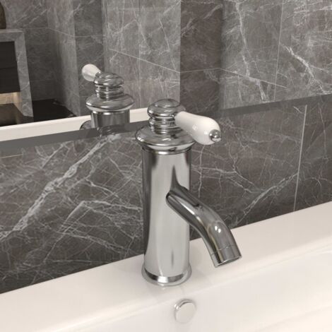 Vidaxl – Mitigeur de lavabo argenté 130x180 mm – Construction laiton massif – Tuyau flexible en acier inoxydable G 3/8” – Kit de fixation inclus