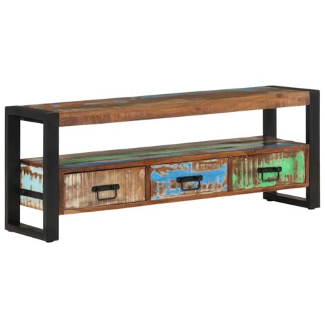 Meuble TV 120x30x45 cm Bois massif de récupération vidaXL (1/5)