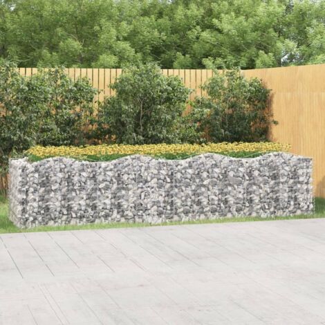 Lit surélevé à gabions arqué 400x100x100 cm Fer galvanisé vidaXL
