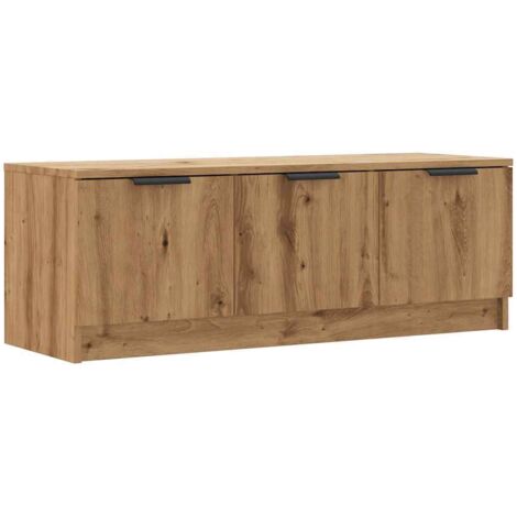 Vidaxl – Meuble TV chêne artisanal 102x35x36,5 cm – Bois d'ingénierie – 3 portes – Capacité de charge 60 kg – Assemblage requis