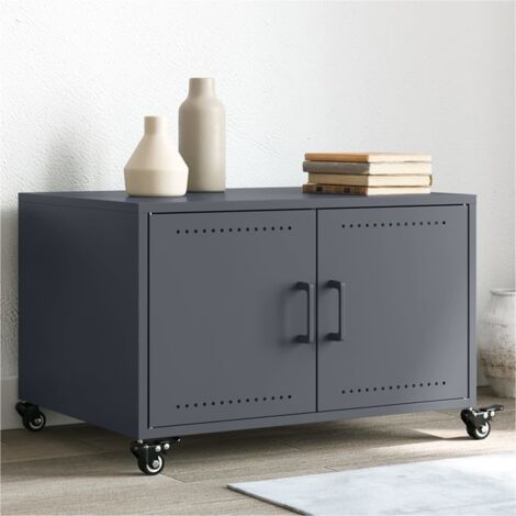 Table basse anthracite 68x50x43,5 cm acier vidaXL