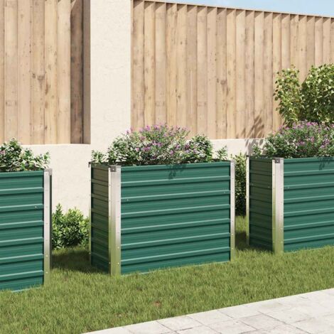 Lit surélevé de jardin Acier galvanisé 100x40x77 cm Vert vidaXL