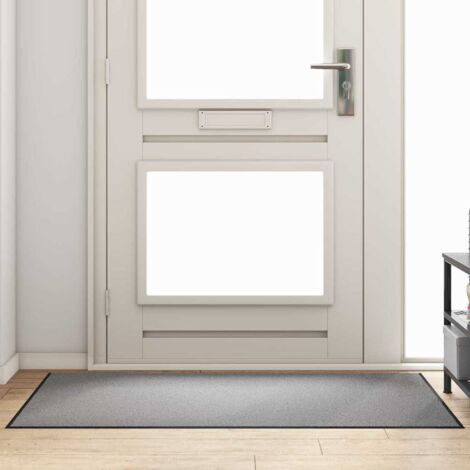 Tapis d'entrée Gris et Noir 90 x 150 cm Polypropylène et vinyle vidaXL
