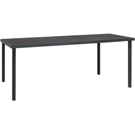 Vidaxl – Table de jardin anthracite 190x90x74 cm – Acier enduit de poudre – Surface en verre facile à nettoyer – 6 places (1/6)