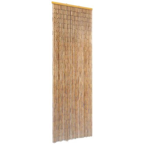 Vidaxl – Rideau de porte en bambou 56 x 185 cm – Moustiquaire anti-insectes – Isolation thermique et intimité – Accès facile