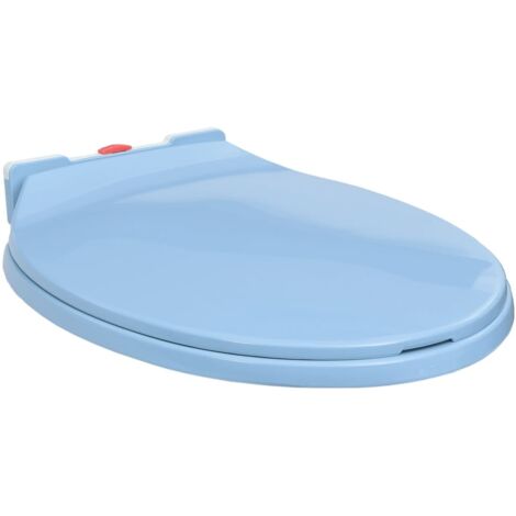 Siège de toilette à fermeture en douceur Bleu Ovale vidaXL