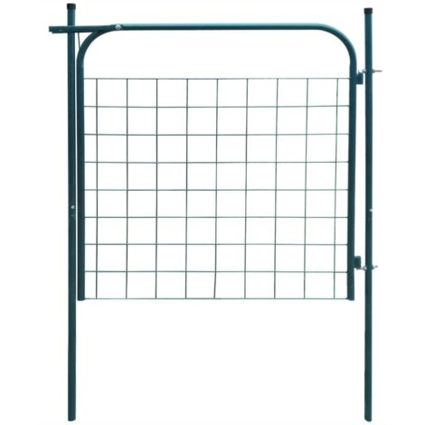 Vidaxl – Portail de jardin 100x100 cm en acier galvanisé – Résistant à la corrosion – Pour accès sécurisé – Couleur verte