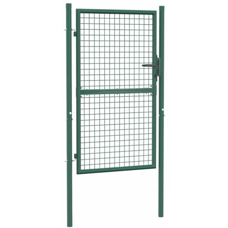 Vidaxl – Portail de clôture acier 100x150 cm vert – Résistant à la rouille – Charnières robustes – Verrouillable avec 3 clés incluses - vidaXL51500