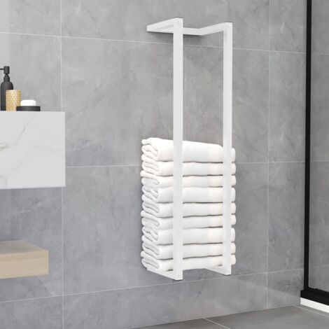 Vidaxl – Porte-serviette mural blanc en acier 25x20x95 cm – Support robuste pour serviettes – Installation facile dans salles de bain - vidaXL85848