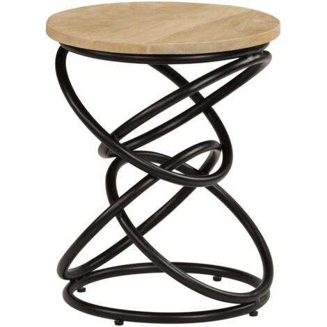 Vidaxl – Table d'appoint en bois de manguier solide 40x50 cm – Surface polie et laquée – Pieds en fer enduit de poudre – Style vintage