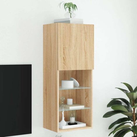 Meuble TV avec lumières LED chêne sonoma 40,5x30x102 cm vidaXL