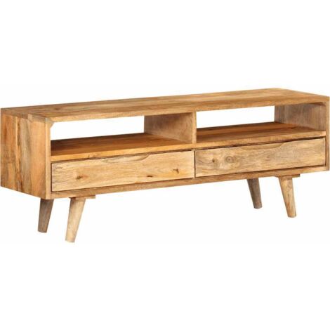 Meuble TV 110x30x41 cm bois massif de manguier vidaXL (1/5)