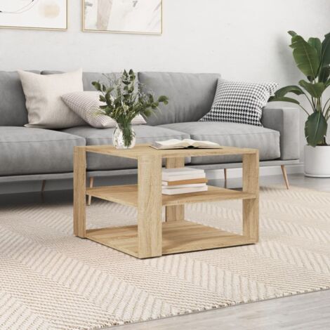Vidaxl – Table basse fixe chêne sonoma 59,5x59,5x40 cm – Bois d'ingénierie résistant à l'humidité – Design moderne pour salon